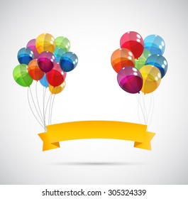 Color Glossy Balloons Background Vector Illustration EPS10