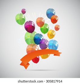 Color Glossy Balloons Background Vector Illustration EPS10