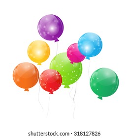 Color Glossy Balloons Background Vector Illustration EPS10