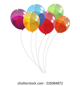 Color Glossy Balloons Background Vector Illustration EPS10
