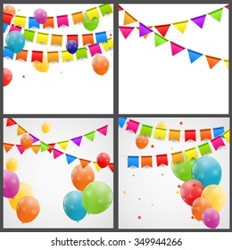 Color glossy balloons background vector illustration