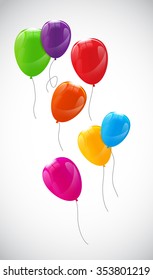 Color Glossy Balloons Background Vector Illustration EPS10