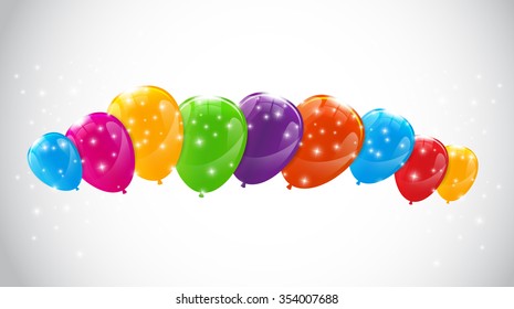 Color Glossy Balloons Background Vector Illustration EPS10