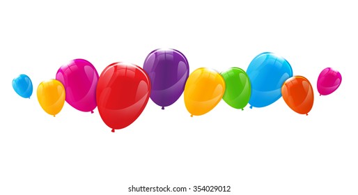 Color Glossy Balloons Background Vector Illustration EPS10