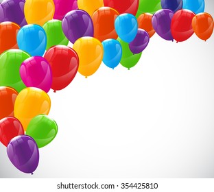 Ilustración vectorial de fondo de globos brillantes de color EPS10
