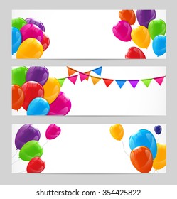 Color Glossy Balloons Background Vector Illustration EPS10