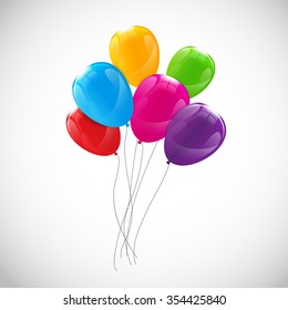 Color Glossy Balloons Background Vector Illustration EPS10