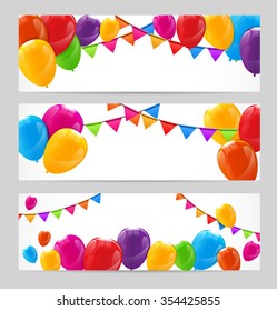 Color Glossy Balloons Background Vector Illustration EPS10