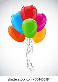Color Glossy Balloons Background Vector Illustration EPS10