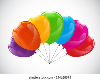 Color Glossy Balloons Background Vector Illustration EPS10 