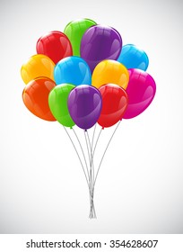 Color Glossy Balloons Background Vector Illustration EPS10 