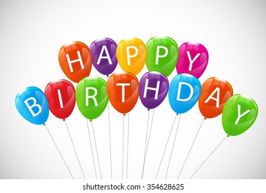 Color Glossy Balloons Background Vector Illustration EPS10 