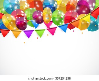 Color Glossy Balloons Background Vector Illustration EPS10