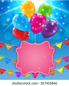 Color Glossy Balloons Background Vector Illustration EPS10