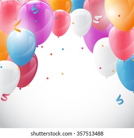 Color Glossy Balloons Background Vector Illustration EPS10