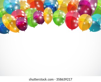 Color Glossy Balloons Background Vector Illustration EPS10