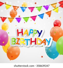 Color Glossy Balloons Background Vector Illustration EPS10