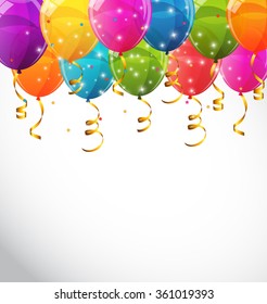 Color Glossy Balloons Background Vector Illustration EPS10