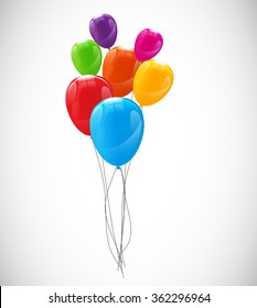 Color Glossy Balloons Background Vector Illustration EPS10