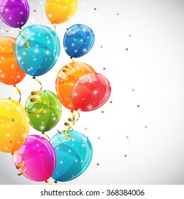 Color Glossy Balloons Background Vector Illustration EPS10