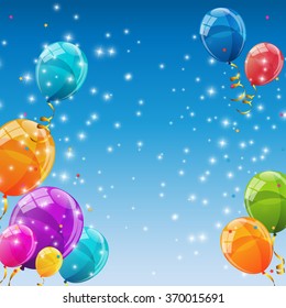 Color Glossy Balloons Background Vector Illustration EPS10
