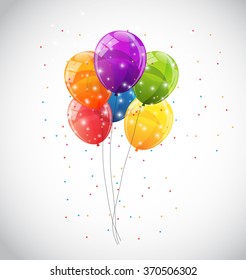 Color Glossy Balloons Background Vector Illustration EPS10