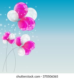 Color Glossy Balloons Background Vector Illustration EPS10