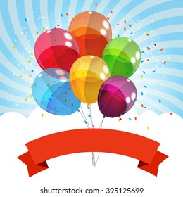Color Glossy Balloons Background Vector Illustration EPS10