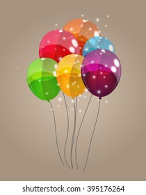 Color Glossy Balloons Background Vector Illustration EPS10