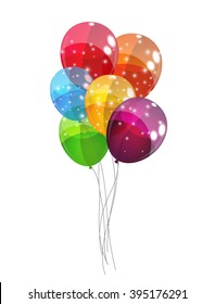 Color Glossy Balloons Background Vector Illustration EPS10