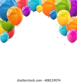Color Glossy Balloons Background Vector Illustration EPS10