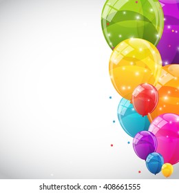 Color Glossy Balloons Background Vector Illustration EPS10
