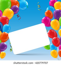 Color Glossy Balloons Background Vector Illustration EPS10