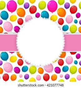 Color Glossy Balloons Background Vector Illustration EPS10