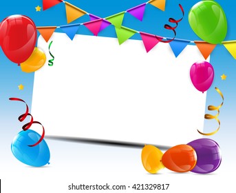 Color Glossy Balloons Background Vector Illustration EPS10
