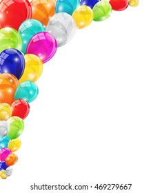 Color Glossy Balloons Background Vector Illustration eps10