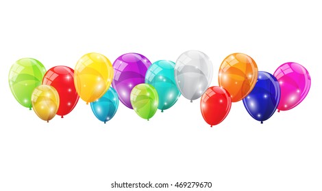Color Glossy Balloons Background Vector Illustration eps10