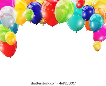 Color Glossy Balloons Background Vector Illustration eps10