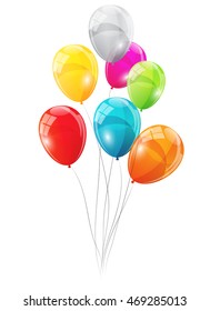Color Glossy Balloons Background Vector Illustration eps10