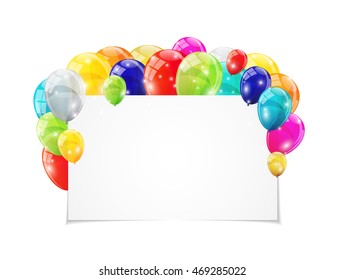 Color Glossy Balloons Background Vector Illustration eps10