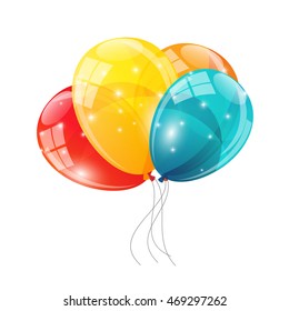 Color Glossy Balloons Background Vector Illustration eps10