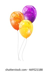 Color Glossy Balloons Background Vector Illustration eps10