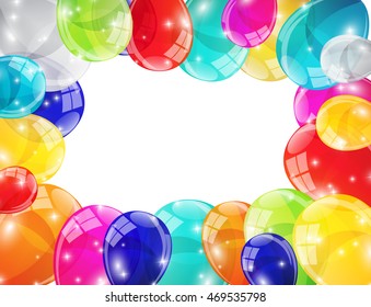 Color Glossy Balloons Background Vector Illustration eps10