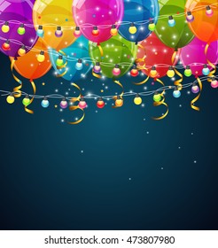 Color Glossy Balloons Background Vector Illustration eps10