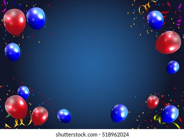 Color Glossy Balloons Background Vector Illustration eps10