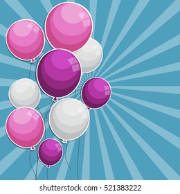 Color Glossy Balloons Background Vector Illustration eps10