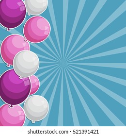 Color Glossy Balloons Background Vector Illustration eps10