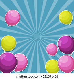 Color Glossy Balloons Background Vector Illustration eps10