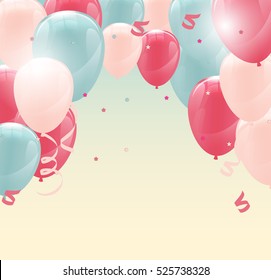 Color Glossy Balloons Background Vector Illustration eps10