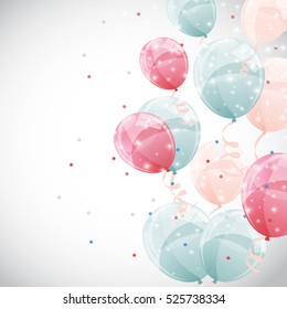 Color Glossy Balloons Background Vector Illustration eps10